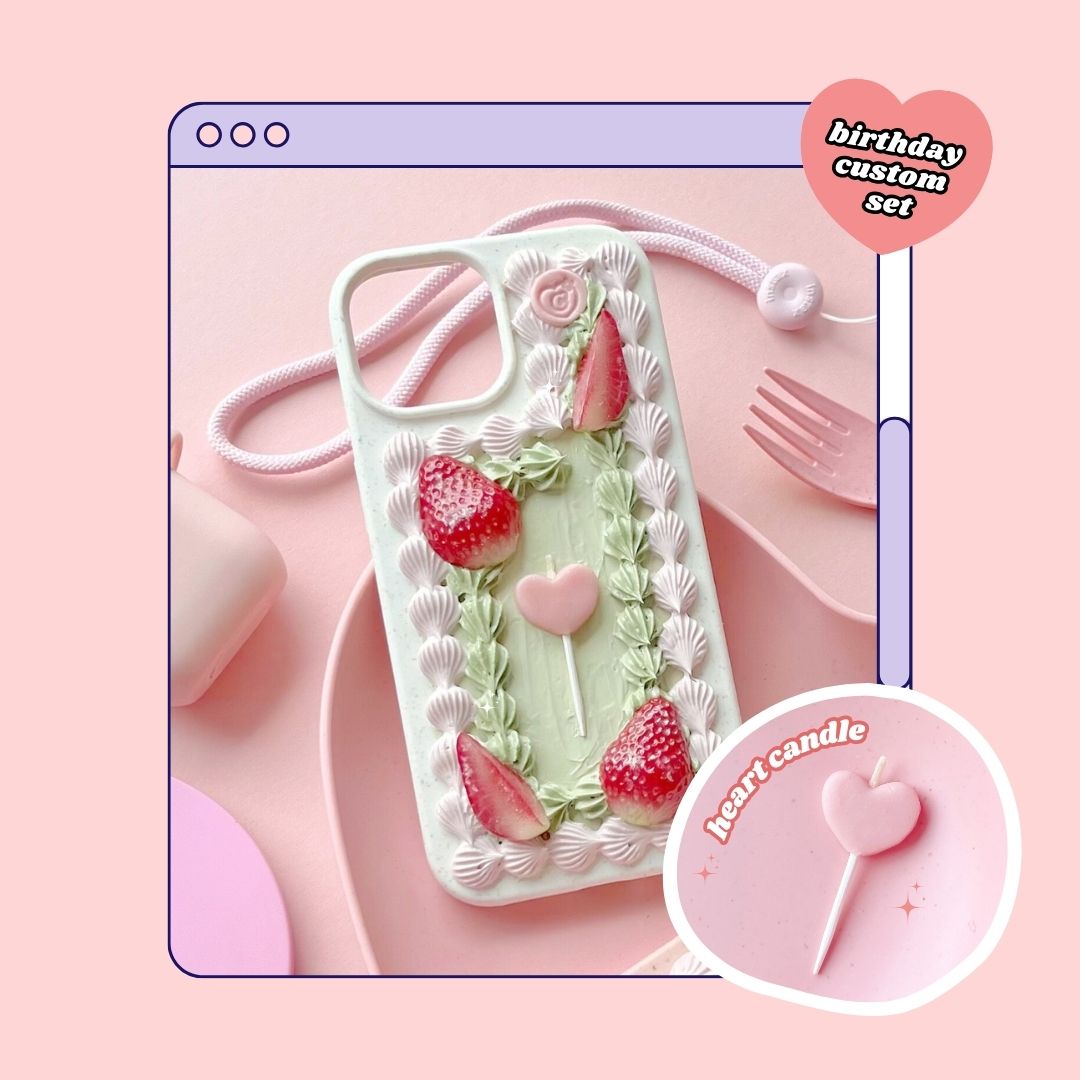 custom designs (part 2) - custom birthday set with candle 💗🎂